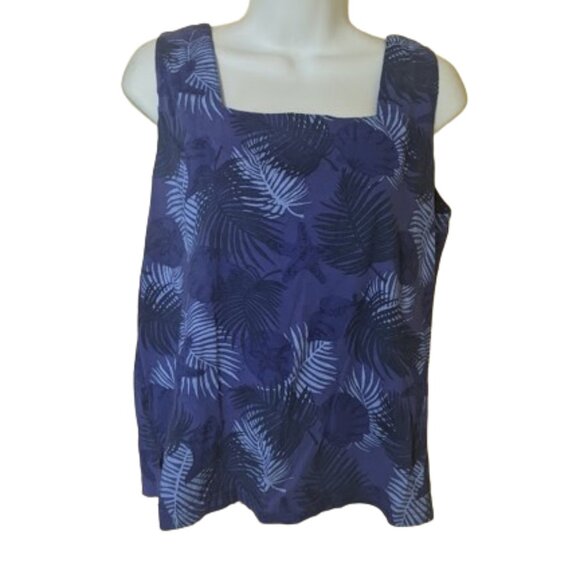 VINTAGE  Blue Two Piece Summer Tank and Pants Set Size Medium - Picture 4 of 4